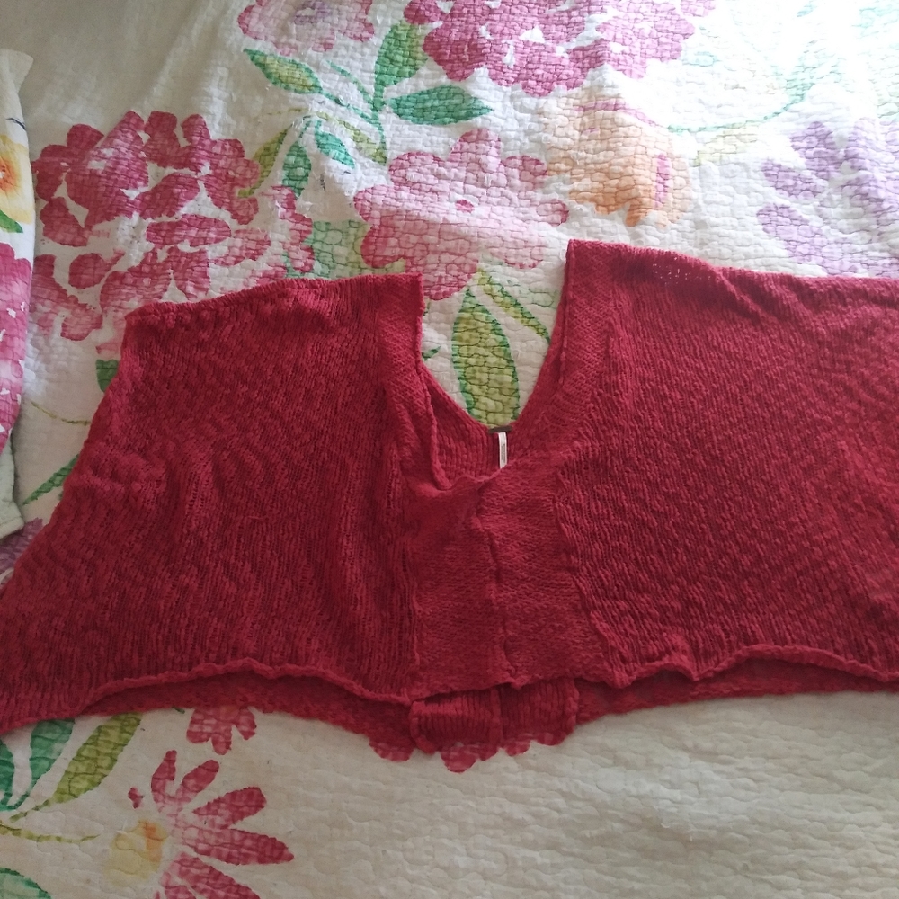 Free People Salmon Crop Top Size Medium/Large